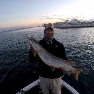 Big Musky on Chaos Posseidon at Grosse Pointe Shores Park Lake St. Clair